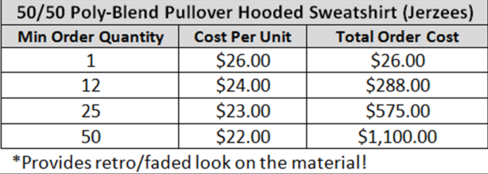 Poly-Blend Pullover Hooded Sweatshirt Pricing